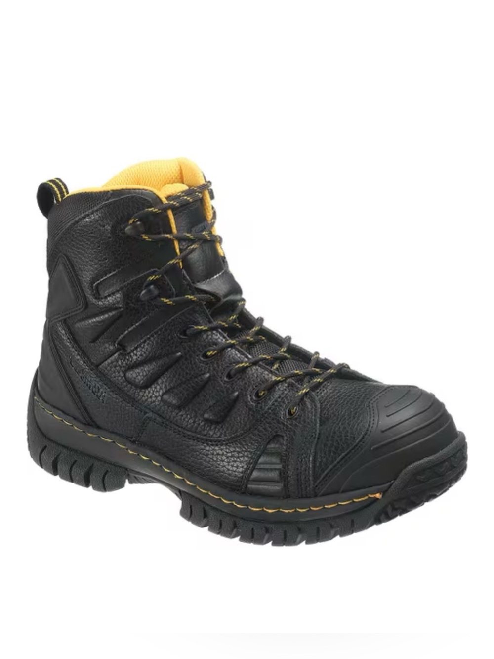 Hytest Black Leather Yellow Interior Steel Toe Lace Up Safety Boots NWOB